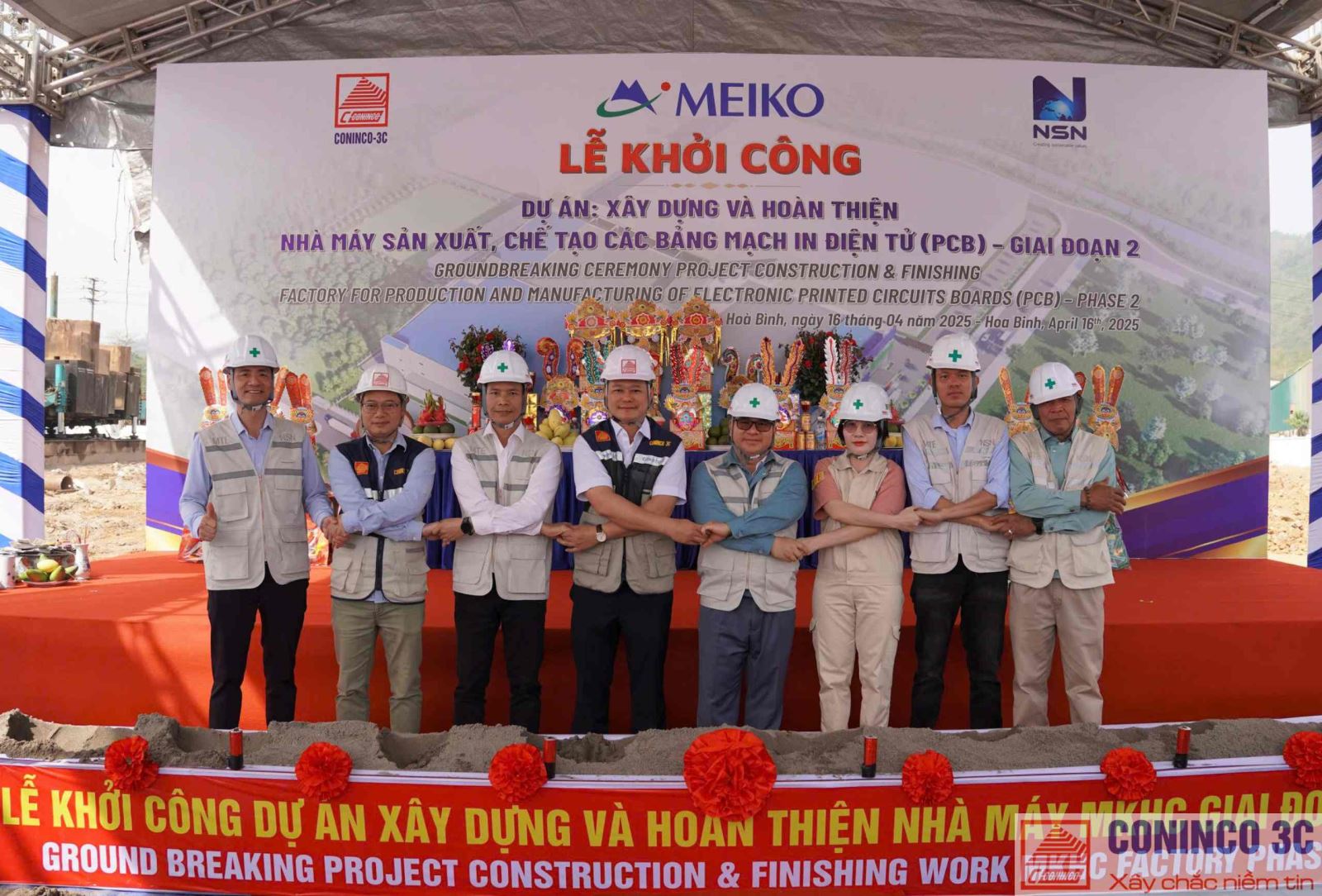 CONINCO 3C tham dự lễ khởi công giai đoạn 2 dự án nhà máy sản xuất bảng mạch in điện tử (PCB) tại Hòa Bình